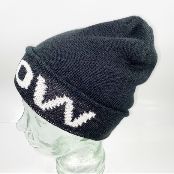 Dolls Kill Meow Kitty Black Knit Fold-over Beanie - Picture 3 of 8